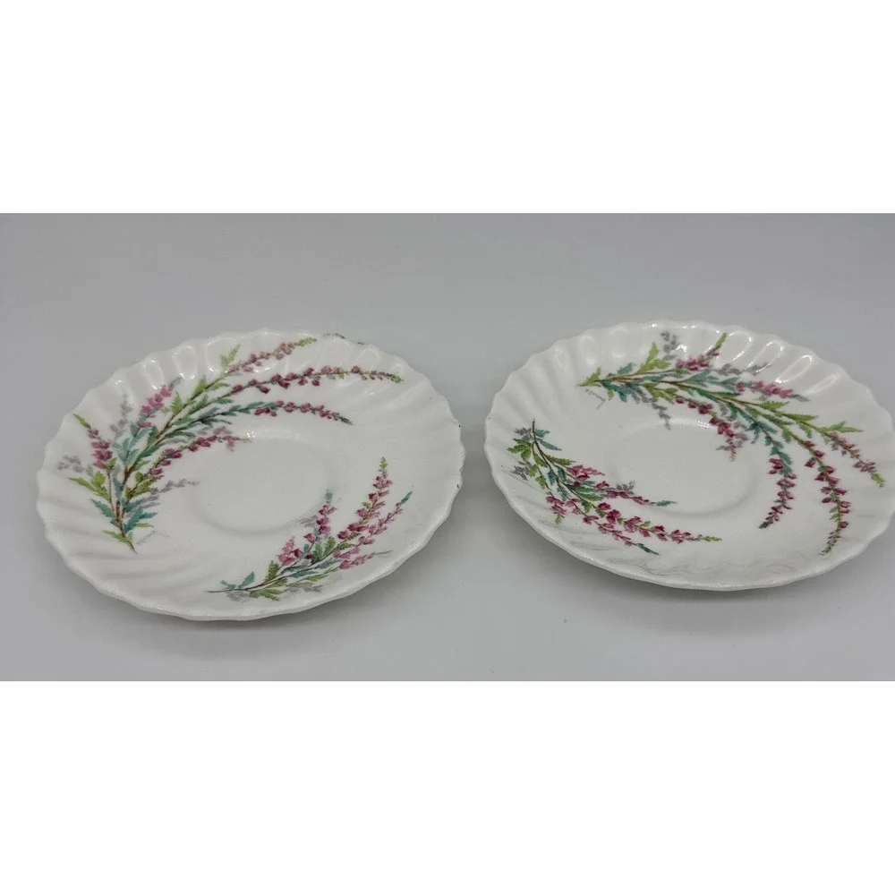 Royal Doulton Bell Heather Saucers Set of 2 Bone China H4828 R1941 England 5.5in
